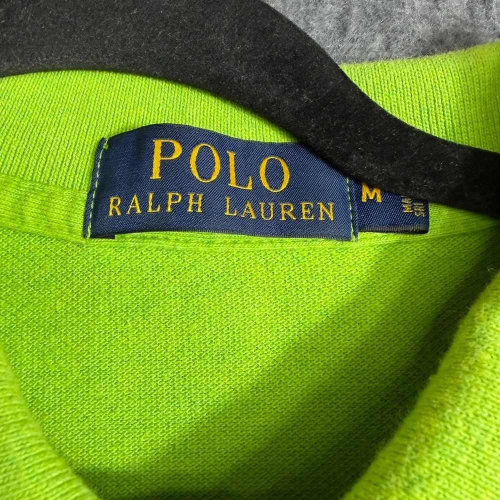Polo Ralph Lauren Polo Shirt Mens M Lime Green Short Sleeve Pique Pony Logo